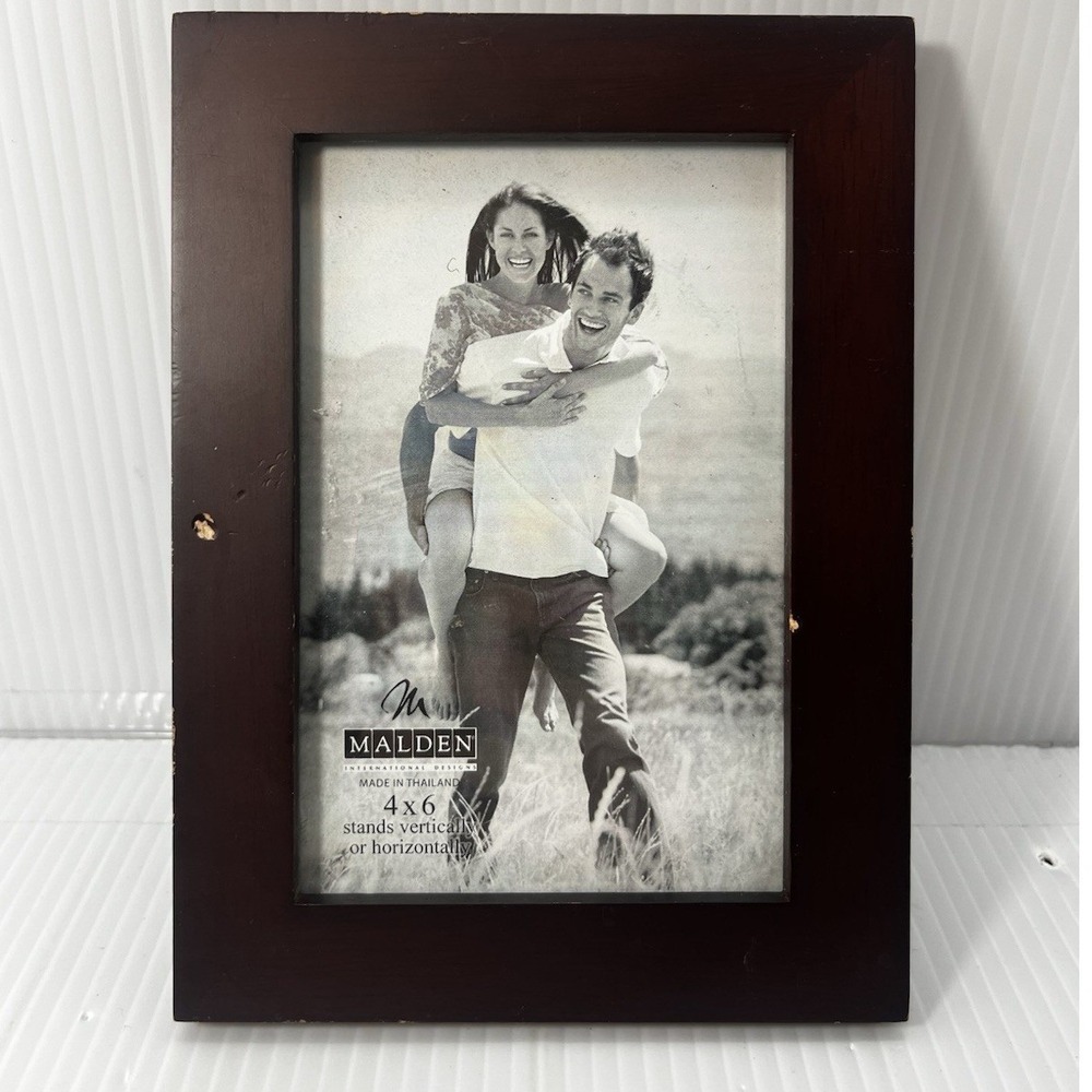 Vintage Wood Picture Frame 4" X 6" Made‎ In Thailand 8079-46 Dark Brown